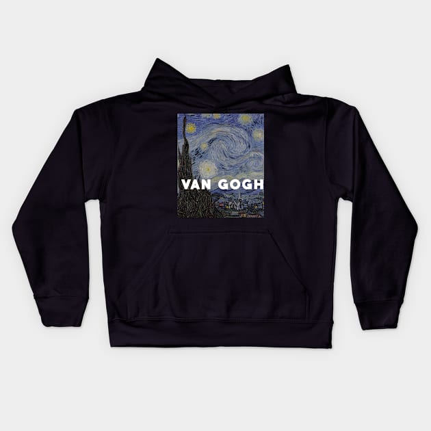 Starry Night version one Kids Hoodie by Laevs